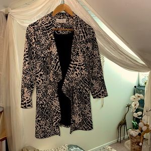 Calvin Klein animal print ruffled blazer
